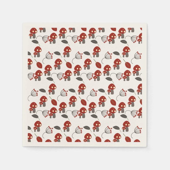 Servilleta De Papel Nature Trail Woods Adventure Mushroom Cumpleaños (Anverso)