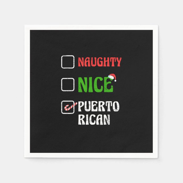 Servilleta De Papel Naughty Nice Puertorican Santa Holiday Sweet  (Anverso)