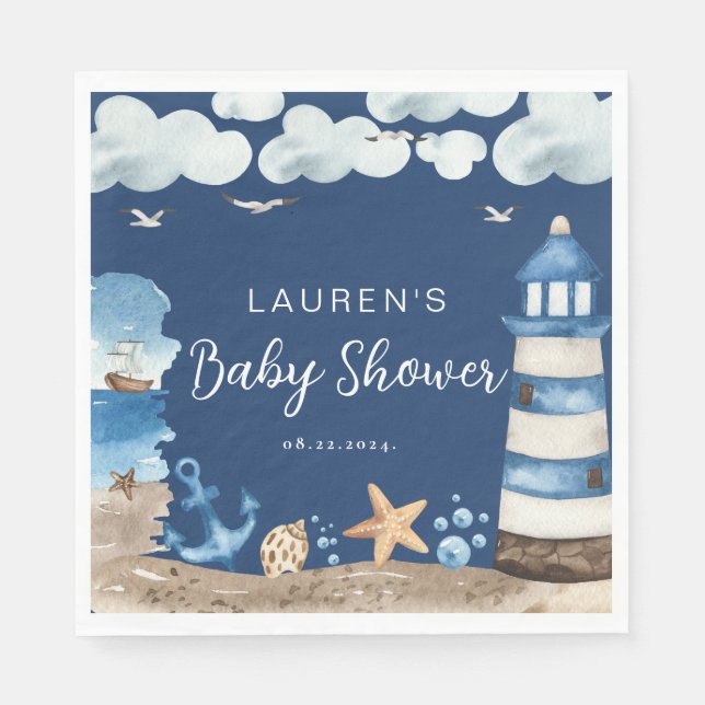 Servilleta De Papel Náuseas Baby Shower Napkins (Anverso)