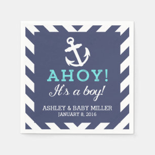 Servilleta De Papel Náuseas Chevron Baby Shower Napkins