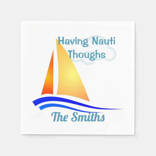 Servilleta De Papel Nauti Thoughts Nautical (Anverso)