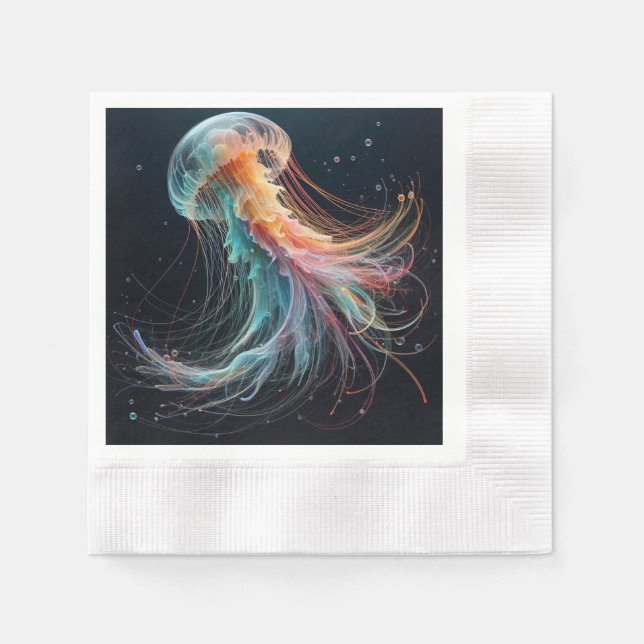 Servilleta De Papel náutica/playa/medusas costeras (Anverso)