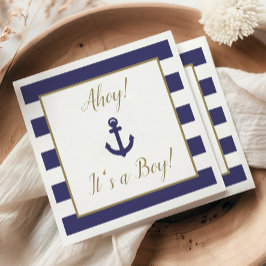 Servilleta De Papel Nautical Anchor "Ahoy! It's a Boy!" Baby Shower