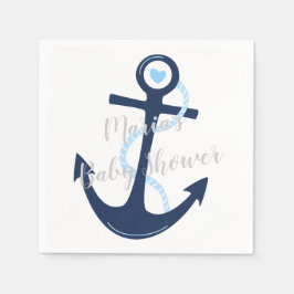 Servilleta De Papel Nautical Anchor Nave Baby Boy Ducha Napkin