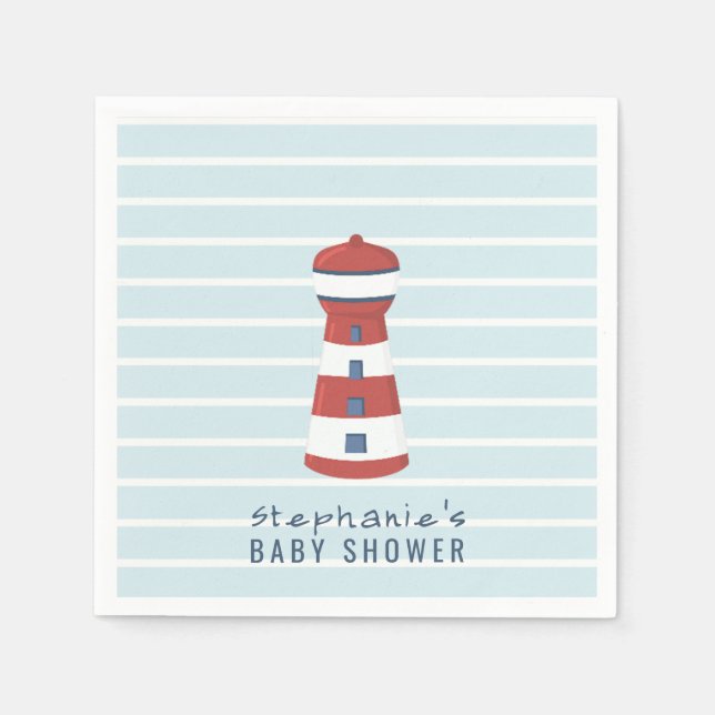 Servilleta De Papel Nautical Baby Boy Baby Shower (Anverso)
