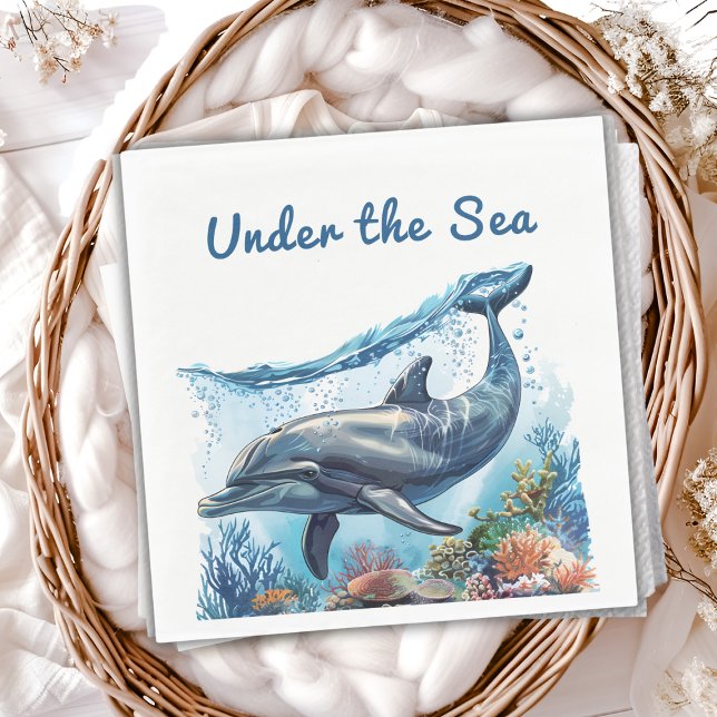 Servilleta De Papel Nautical Blue Boy Under Sea Baby Shower (Subido por el creador)
