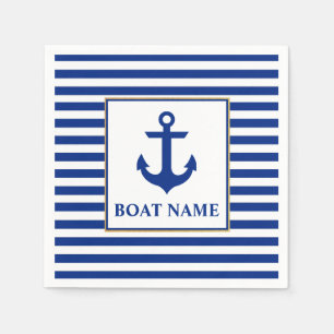 Servilleta De Papel Nautical Boat Name Anchor Strin