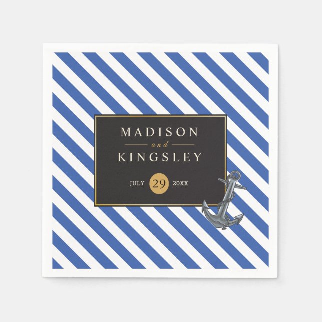 Servilleta De Papel Nautical Bote Anchor Fabulous Sailing Boda (Anverso)