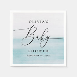 Servilleta De Papel Nautical Boy Baby Shower | Costa azul acuarela