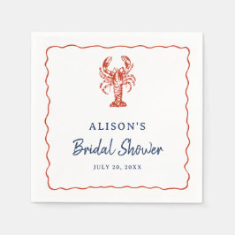 Servilleta De Papel Nautical Lobster Coastal Bridal Shower