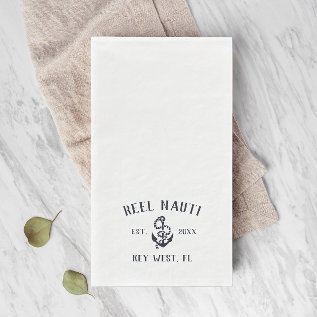 Servilleta De Papel Nautical Naval Blue Rustic Anchor nombre barco (Subido por el creador)