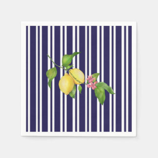 Servilleta De Papel Nautical Naval Stripe Sicilian Lemon Paper Napkin
