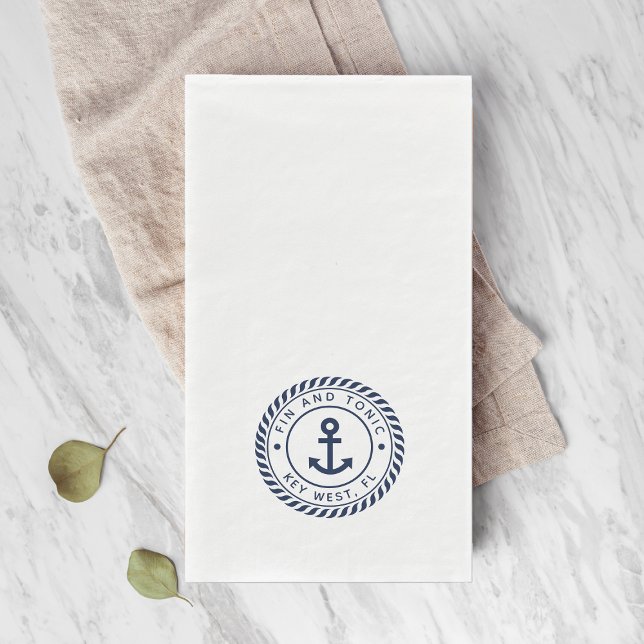 Servilleta De Papel Nautical Navy Blue Anchor Nombre del barco (Subido por el creador)