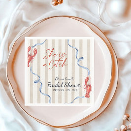 Servilleta De Papel Nautical She’s a Catch Lobster Bridal Shower