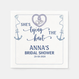 Servilleta De Papel Nautical Shes Tying the Knot Bridal Elegant Anchor