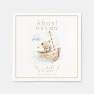 Servilleta De Papel Náutico Ahoy Es Un Niño Barco De Vela Baby Shower