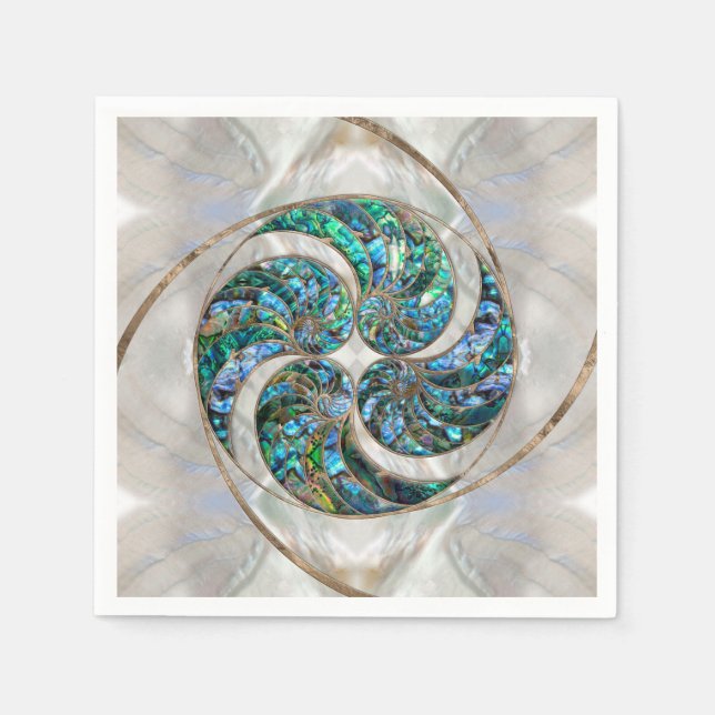 Servilleta De Papel Nautilus Shell - Abalone and Pearl (Anverso)