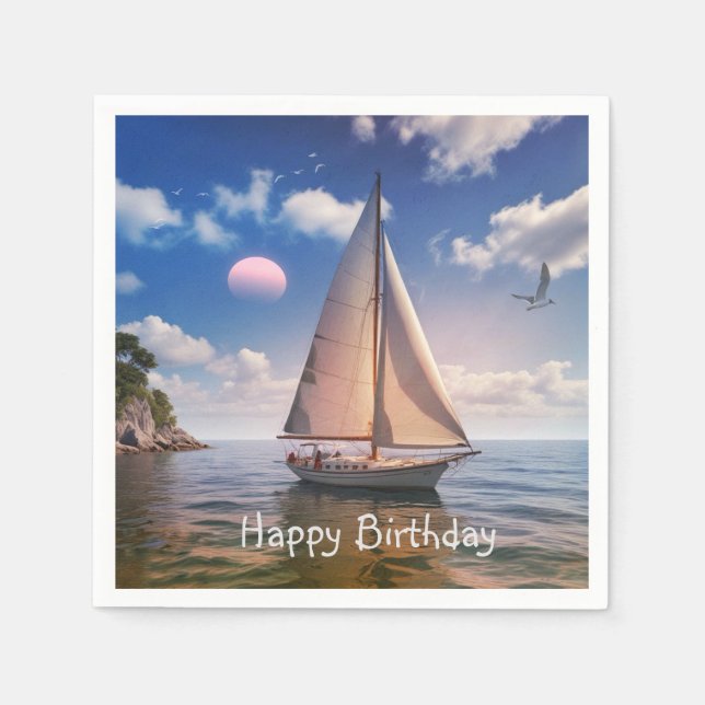 Servilleta De Papel Navegación en barco (Anverso)