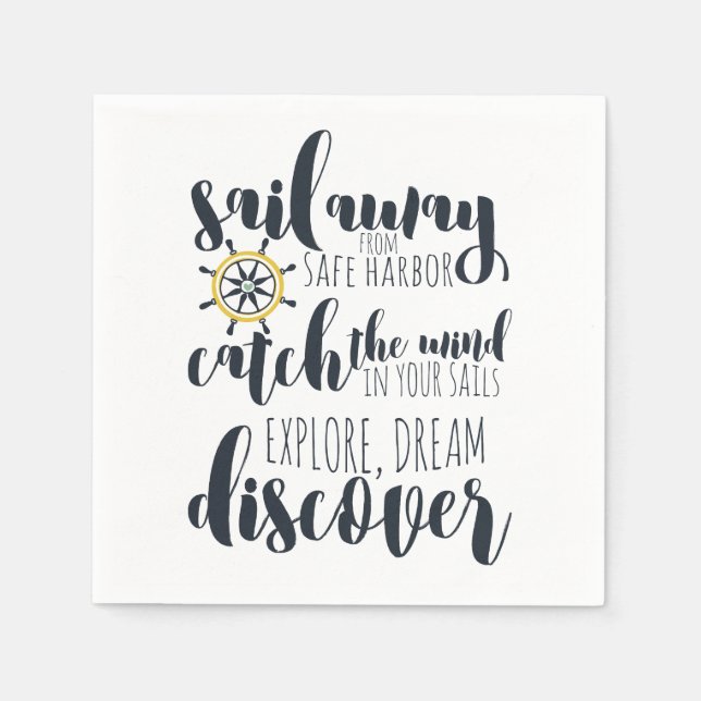 Servilleta De Papel Navegar lejos del puerto seguro | náutica (Anverso)