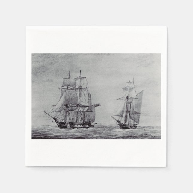 Servilleta De Papel Naves Gráficas de Arte Fino Oceanic Trek (Anverso)
