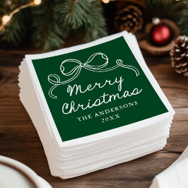 Servilleta De Papel Navidad Alegre Arco Verde Dibujado a Mano Capricho