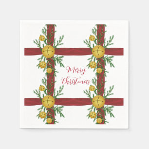 Servilleta De Papel Navidad Alegre Campana Vintage