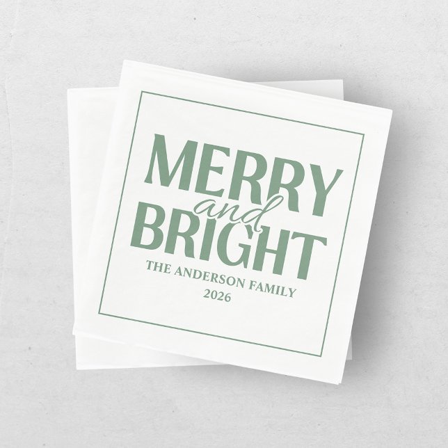 Servilleta De Papel Navidad Alegre y Brillante Fiesta Verde (Subido por el creador)