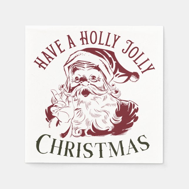 Servilleta De Papel Navidad Antigüita Holly Jolly (Anverso)