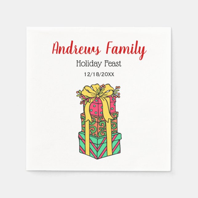 Servilleta De Papel Navidad apilada y envuelta presenta navidades (Anverso)