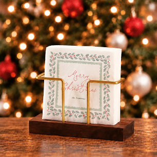 Servilleta De Papel Navidad Botánica Acuarela Cottagecore