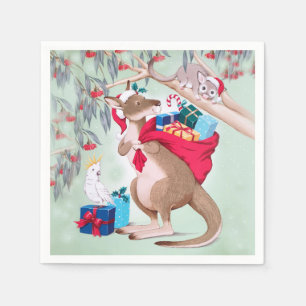 Servilleta De Papel Navidad canguro - Arte navideño australiano