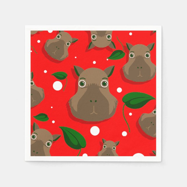 Servilleta De Papel navidad capybara (Anverso)