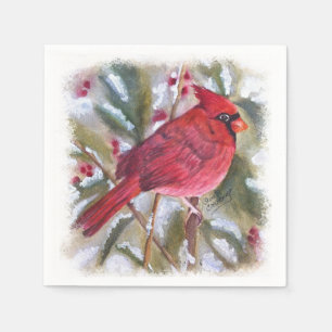 Servilleta De Papel Navidad cardinal rojo