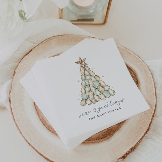 Servilleta De Papel Navidad con conchas de ostras costeras (Subido por el creador)