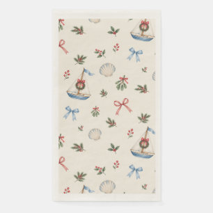 Servilleta De Papel Navidad Costera Vela y Lazos Fiesta