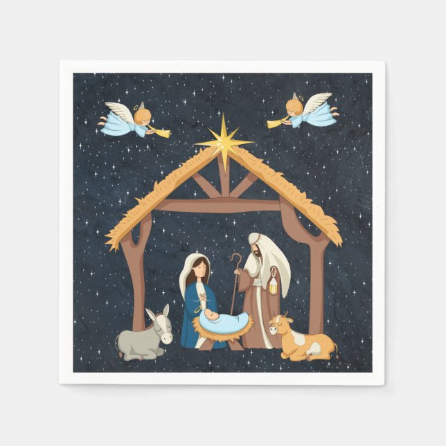 Servilleta De Papel Navidad cristiana de Nacimiento (Anverso)