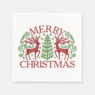 Servilleta De Papel Navidad de Ciervos Escandinavos