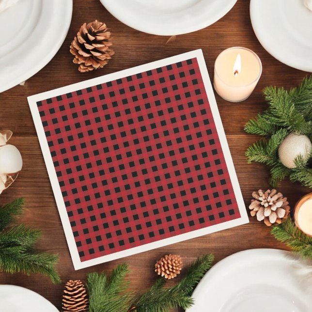 Servilleta De Papel Navidad de Cuadro Escocés Rojo Búfalo (Subido por el creador)