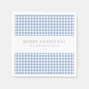 Servilleta De Papel Navidad de Cuadros Azules