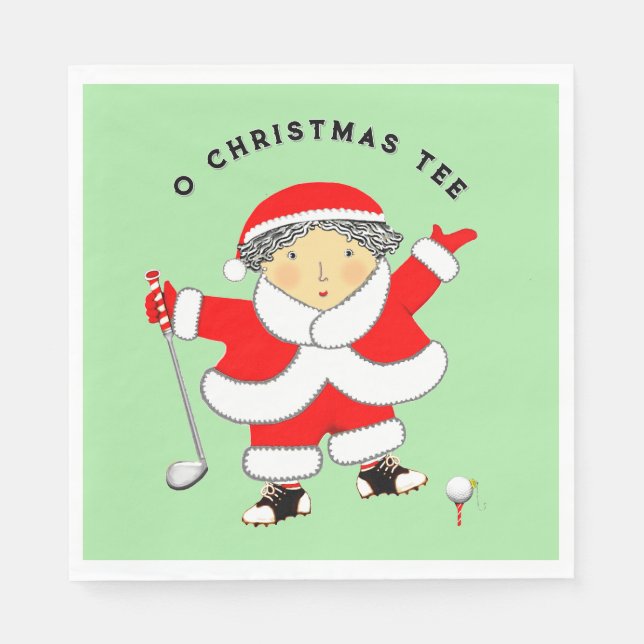 Servilleta De Papel Navidad de golf (Anverso)