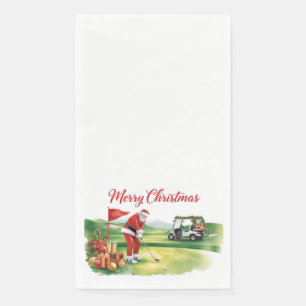 Servilleta De Papel Navidad de golf con Papá Noel jugando al golf