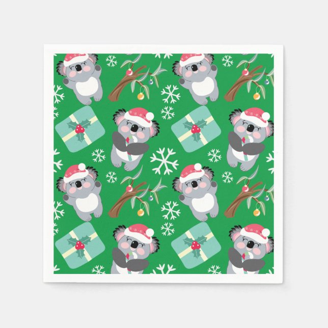 Servilleta De Papel Navidad de Koala Adorable (Anverso)