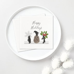 Servilleta De Papel Navidad de pingüino divertido lindo personalizado