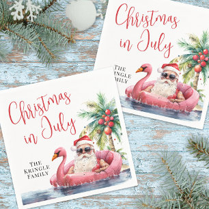 Servilleta De Papel Navidad de Playa en Julio