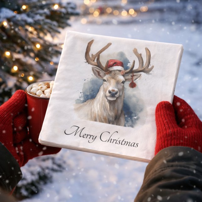 Servilleta De Papel Navidad de Reno Rústico, personalizado (Subido por el creador)