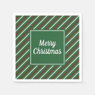 Servilleta De Papel Navidad Elegantes Rayas Verdes
