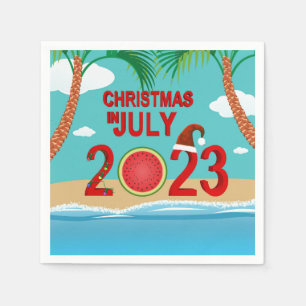 Servilleta De Papel Navidad en Julio 2023 Playa de Sandía