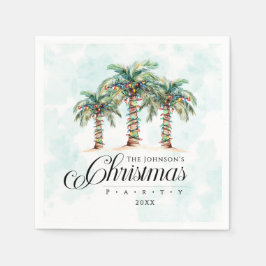 Servilleta De Papel Navidad en la playa con palmeras tropicales