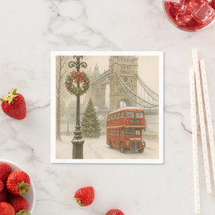 Servilleta De Papel Navidad en Londres Regalo para Viajero   Fiesta