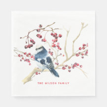 Navidad Greenery w Bird - Vacaciones personalizada